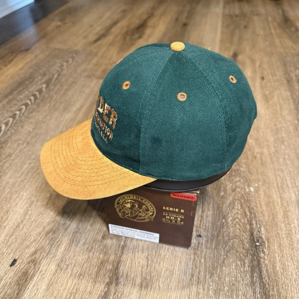Vintage 80s Boy Scouts Hat Green Brown Leather Strap‎ Flint River Reservation